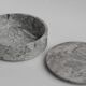 Silver travertine cylindrical bowl with lid