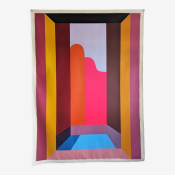 Neon Swim - Large Painted Tapestry