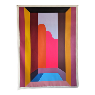 Neon Swim - Large Painted Tapestry