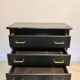 Satin black wooden chest of drawers