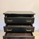 Satin black wooden chest of drawers