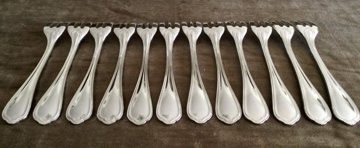 12 christofle spatours cake forks