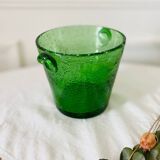 Small bubble glass ice bucket in the style of Biot