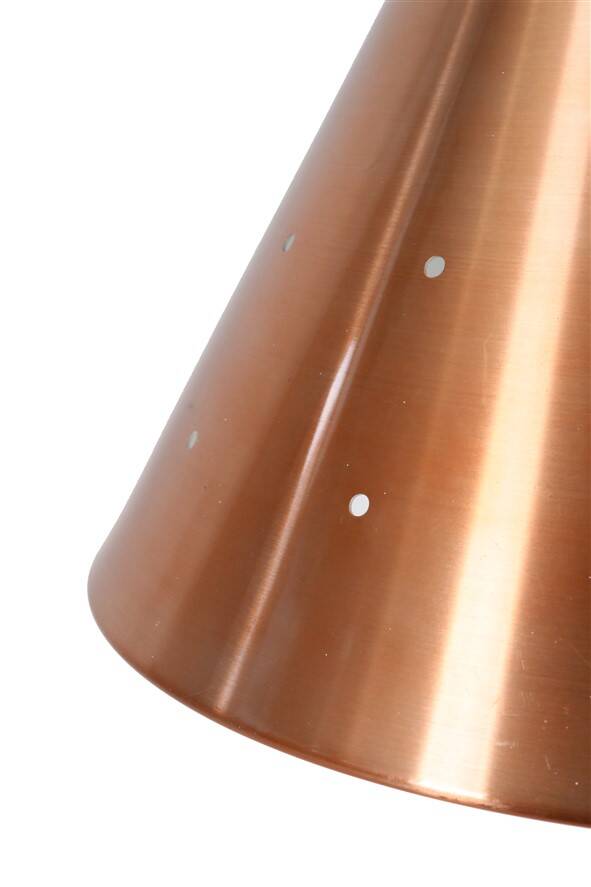 Mid-century cone pendant lamp / copper / aluminium / Danish modern design / 1960s