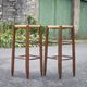 Pair of bar stools, wooden and straw stool, vintage bar stool, vintage stool, decoration