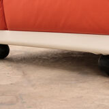 Mario Bellini Amanta modular sofa in orange leather for C&B Italy, 1960s