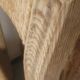 Pair of brutalist chairs in wood and straw