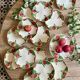 Antique barbotine service with Choisy le Roi apple decorations
