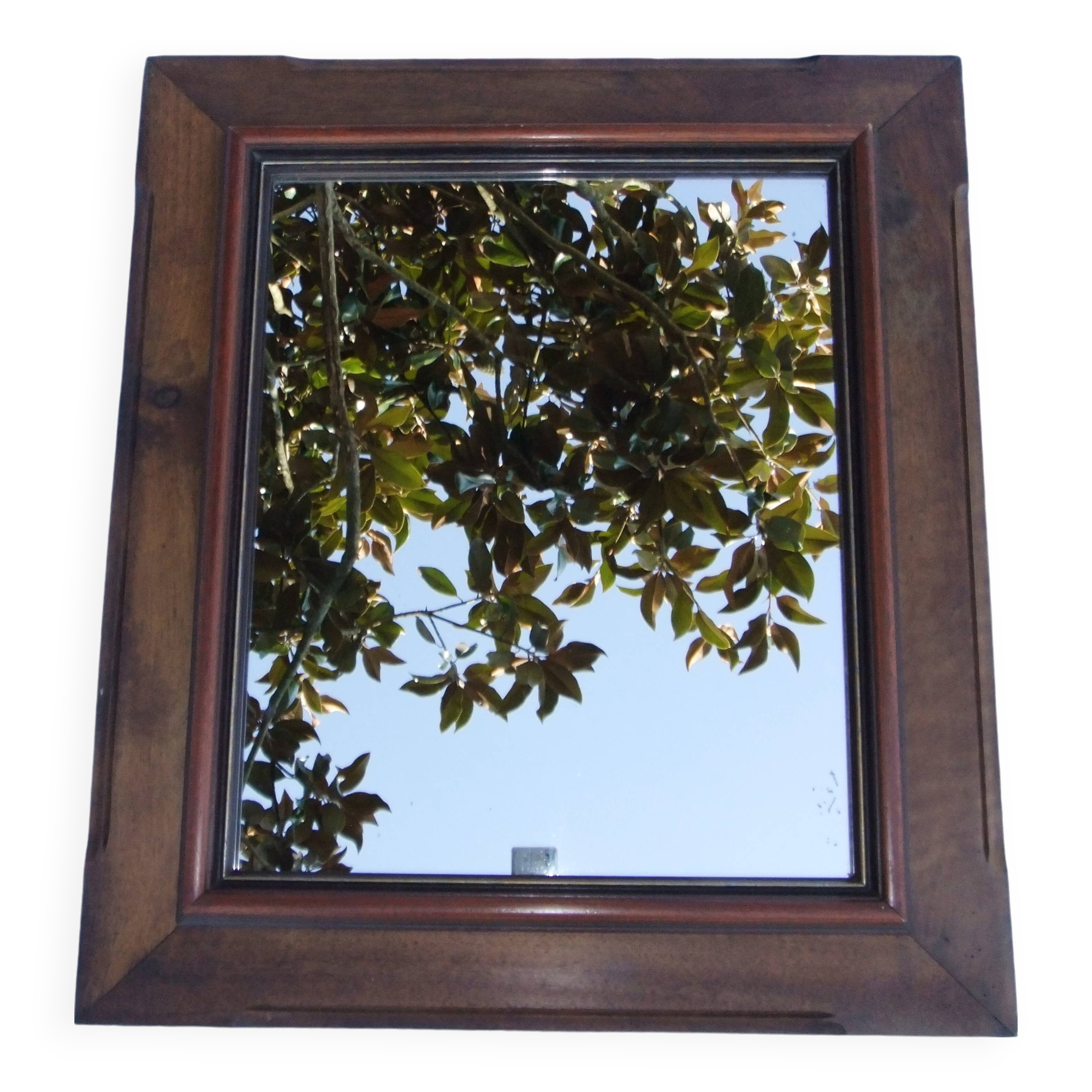 Louis Philippe 69cm silver-plated wooden mirror with gilded thread to hang
