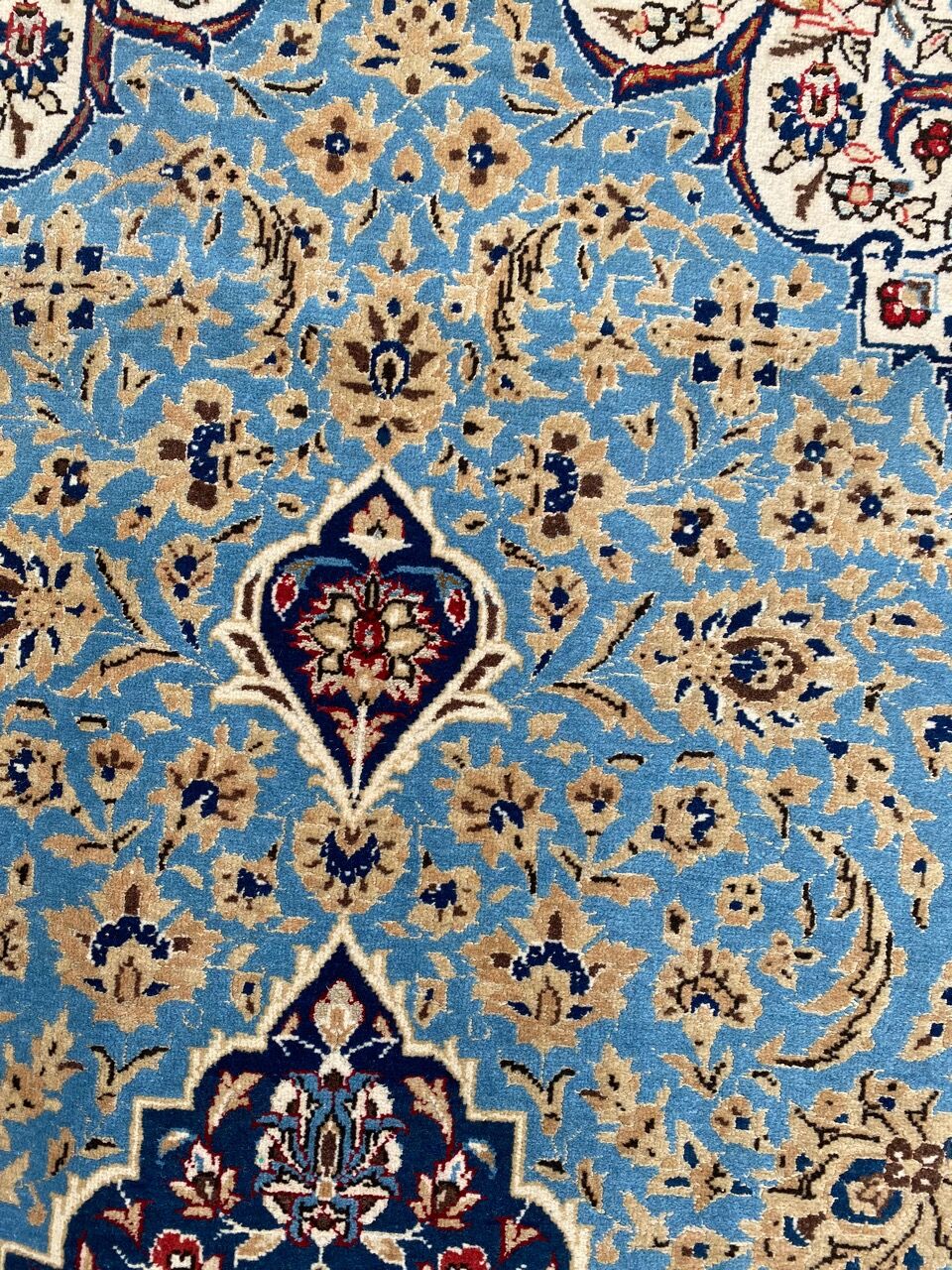 Ancient Persian carpet Ghoom wool and silk 142x222 cm