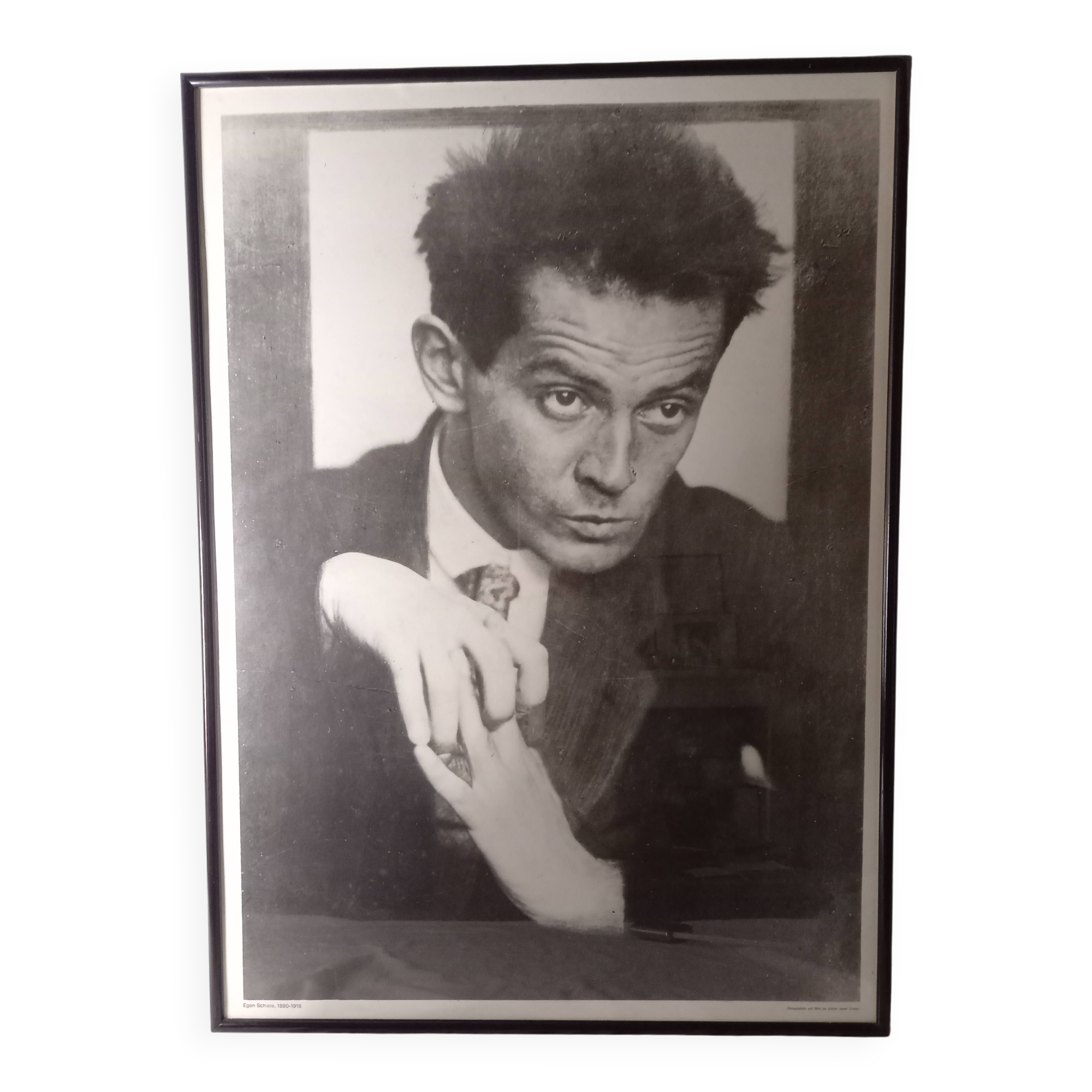 Portrait of Egon Shiele, 1914, photo by Anton-Josef Trcka, framed poster