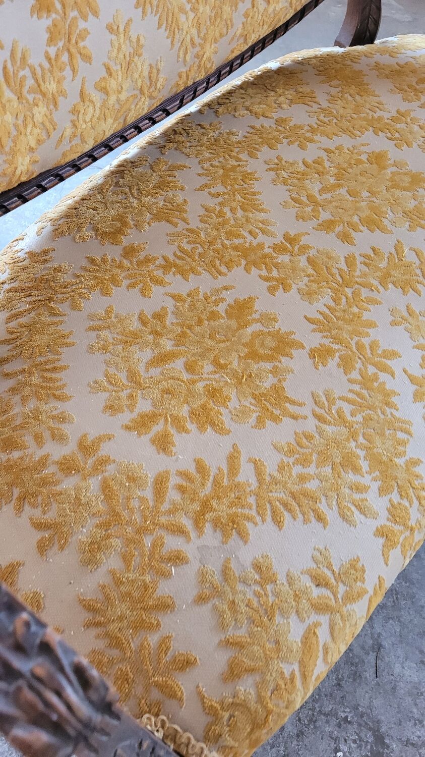 Louis XVI style sofa bench carved