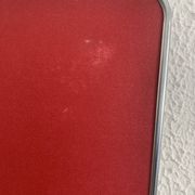 Vintage 1960s barber hairdresser red mirror - 38 x 28 cm