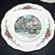 Sarreguemines set of 6 flat plates Obernai village Alsace by Loux