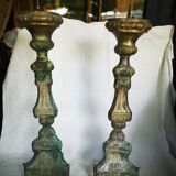 Pair of church candleholders, 19th century