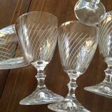 Set of 10 engraved crystal aperitif glasses