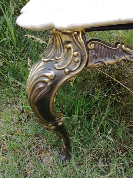 Brass and marble coffee table