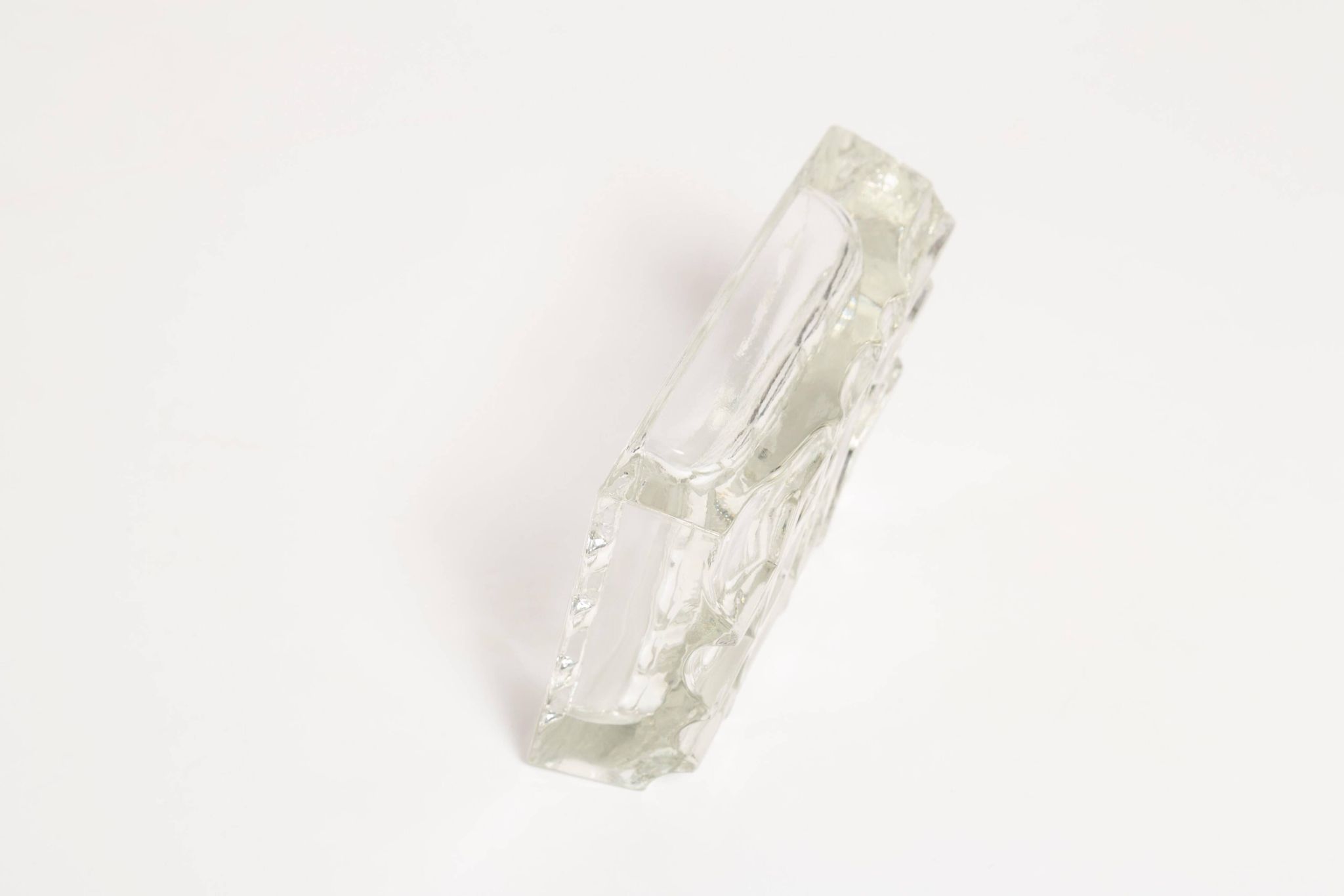 Cendrier Transparent en Verre, Années 1970, Italie