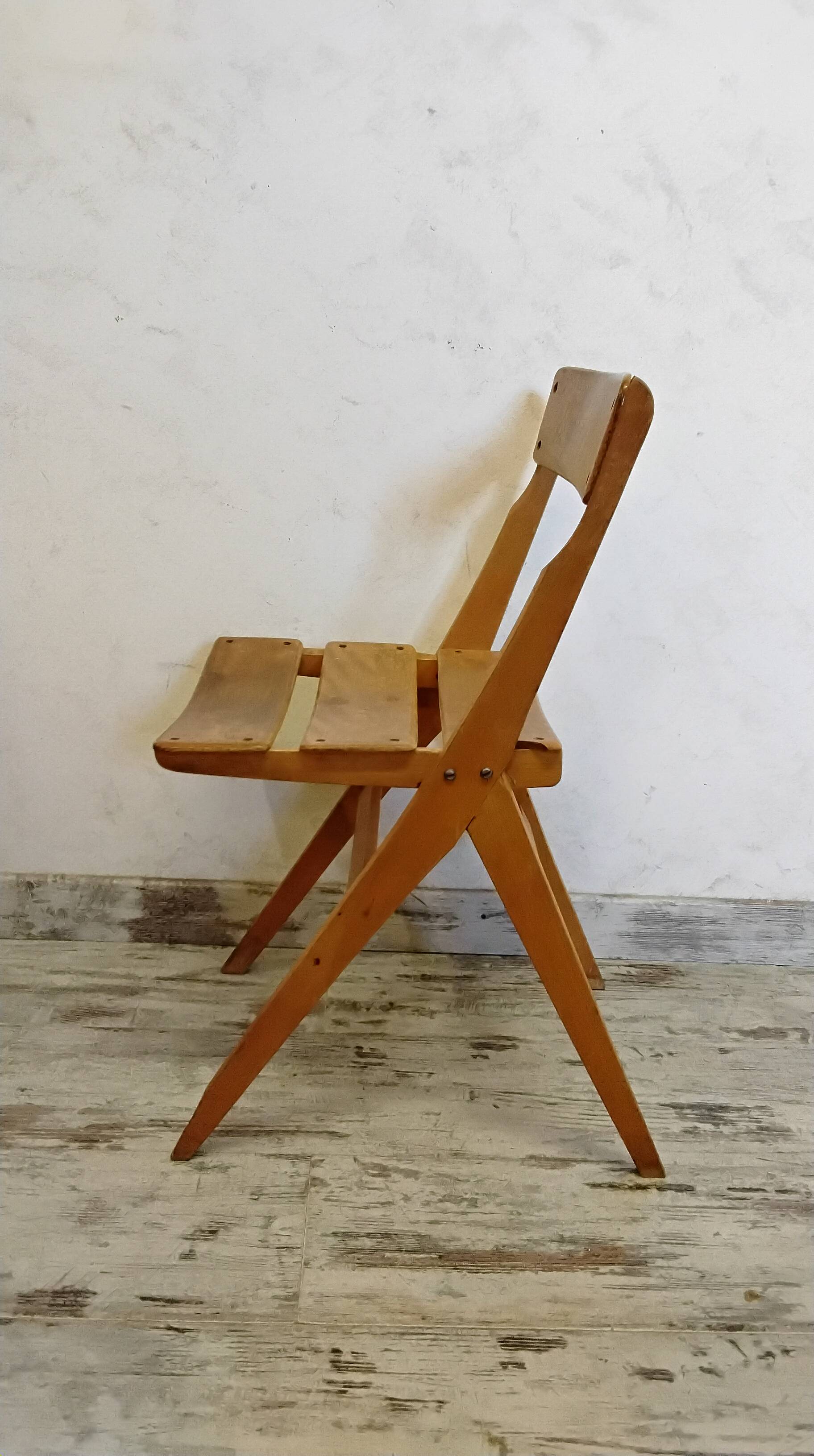 Bureau vintage pieds compas et sa chaise années 50/60