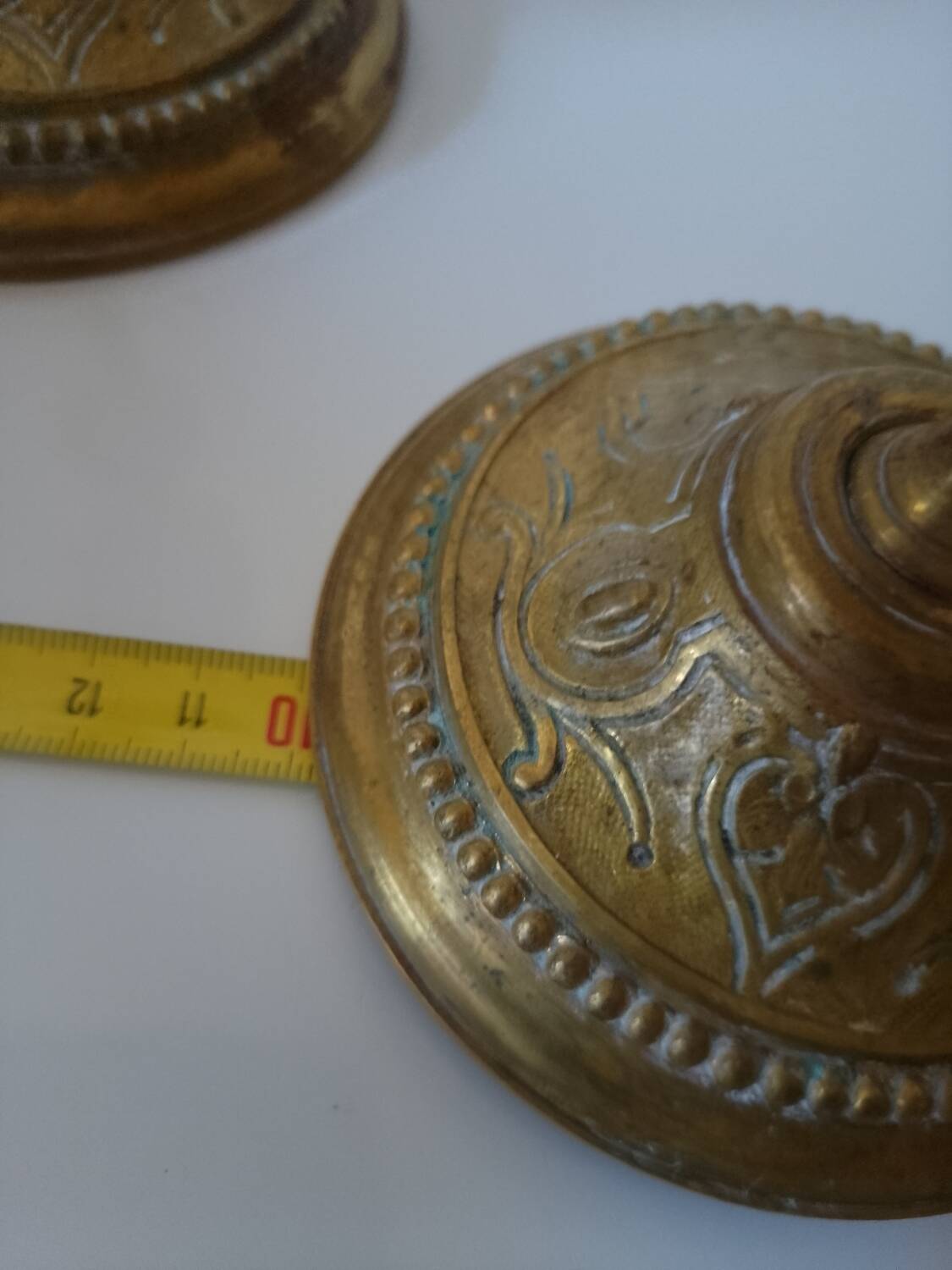 Brass collared candle holders