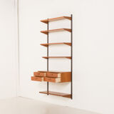 Kai Kristiansen teak wall unit with a console for FM Mobler, 1960s