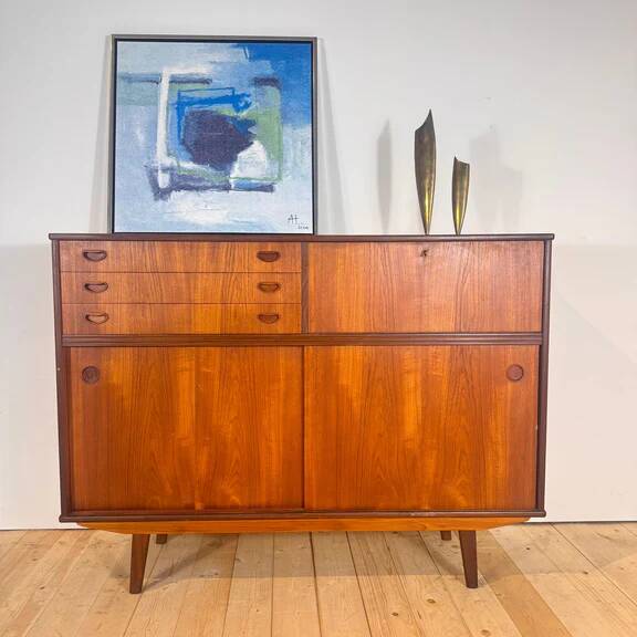 Vertical Danish teak sideboard, 1960s