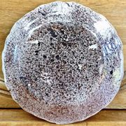 Old semi-hollow round dish XVIII Forges les eaux Rouen cul noir