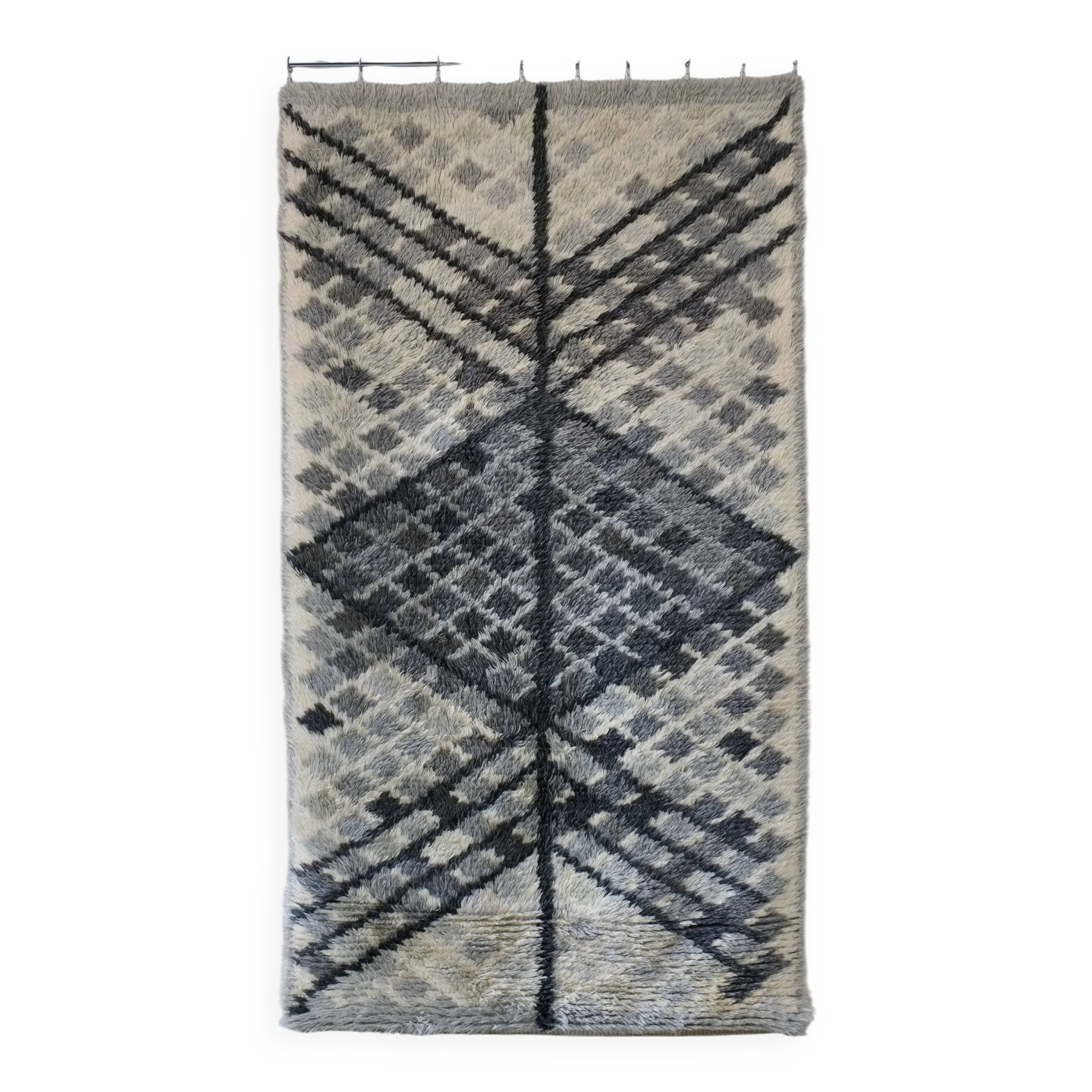 Mid-century gray wool rya rug | Sweden | 1960s