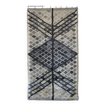 Mid-century gray wool rya rug | Sweden | 1960s