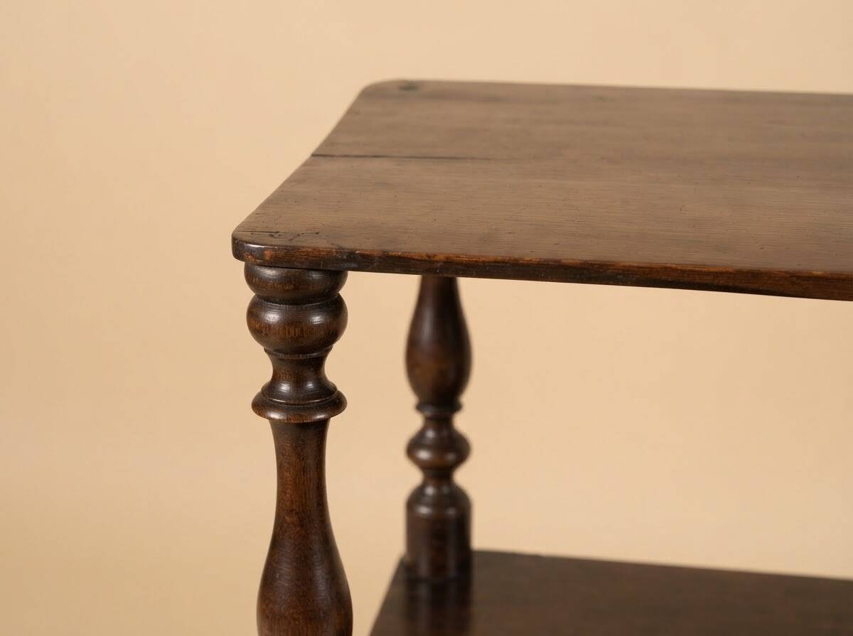 Antique turned walnut shelf