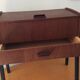 Scandinavian teak sewing bakset from the 1960s