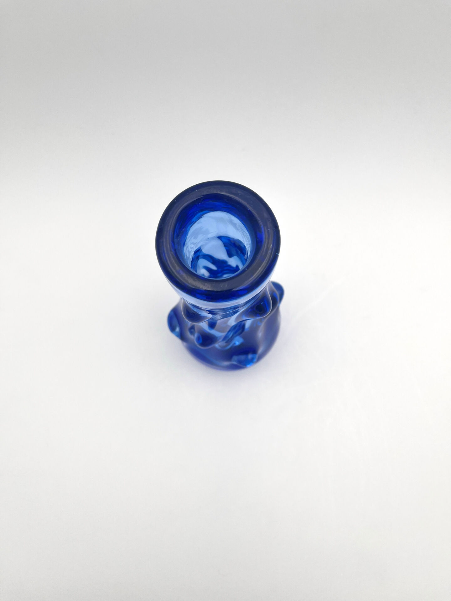 Vase Jan Beránek Chribska Art Glass Blue 27cm 1.68kg Mid-Century