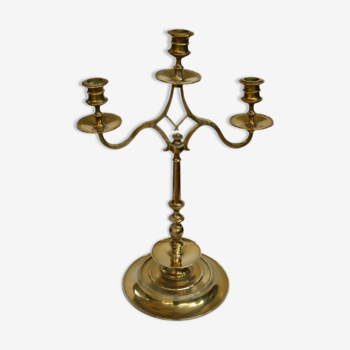Bronze candlestick 3 branches old