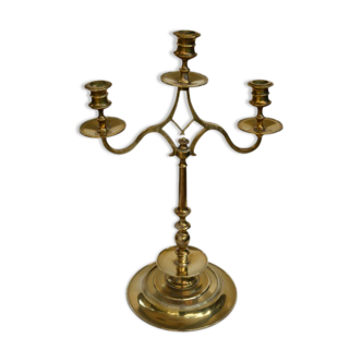 Bronze candlestick 3 branches old