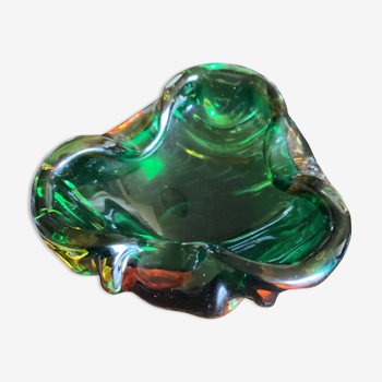 Colored glass ashtray Murano style around the 1960s dimension: H-6cm- L-14cm-
