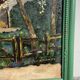 Painting of a farm in a landscape, oil on canvas with frame