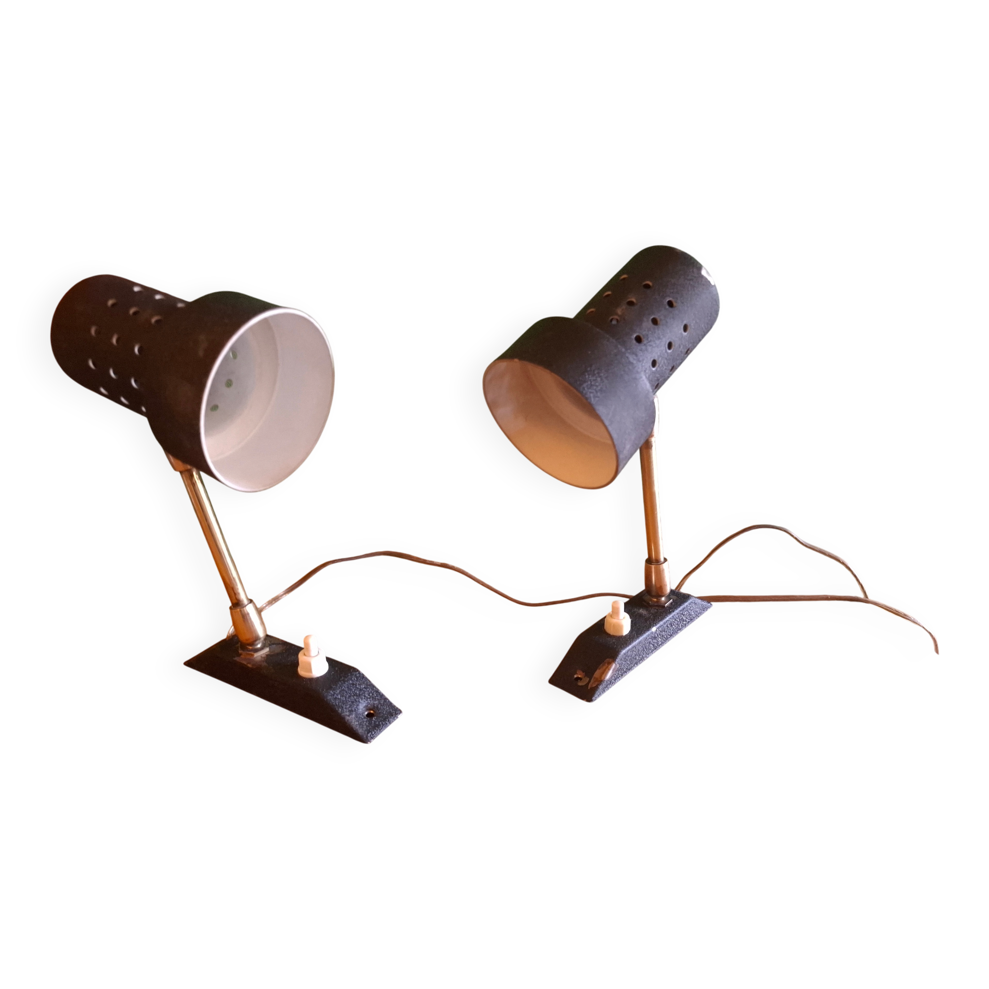 2 metal wall lights from the 60s.
