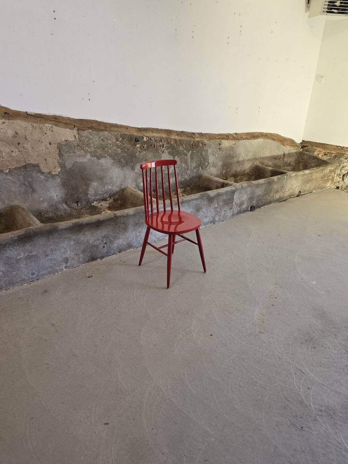 Tapiovaara style red bistro chair