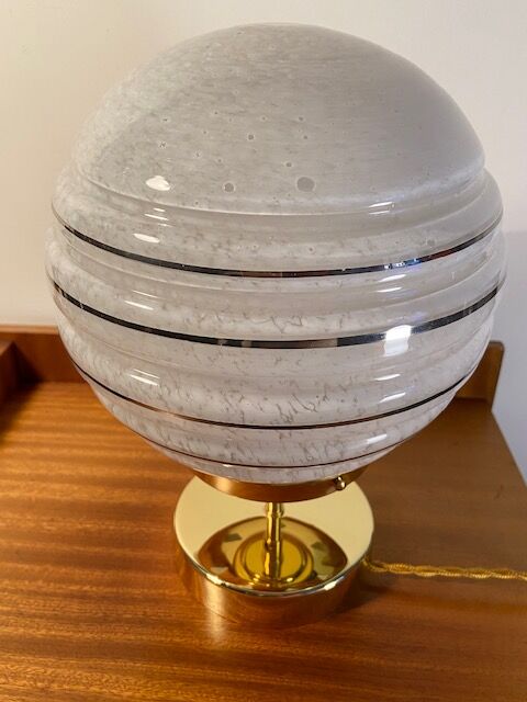 Table lamp globe vintage glass clichy glass