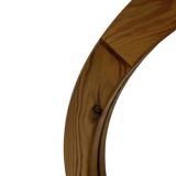 Vintage 70s round pine mirror Swedish design