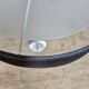 Lampe sur pied Van De Heg design chrome / abat-jour noir strié
