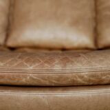 Vintage Mid-Century German Modern Leather Swivel Chairs by Carl Straub