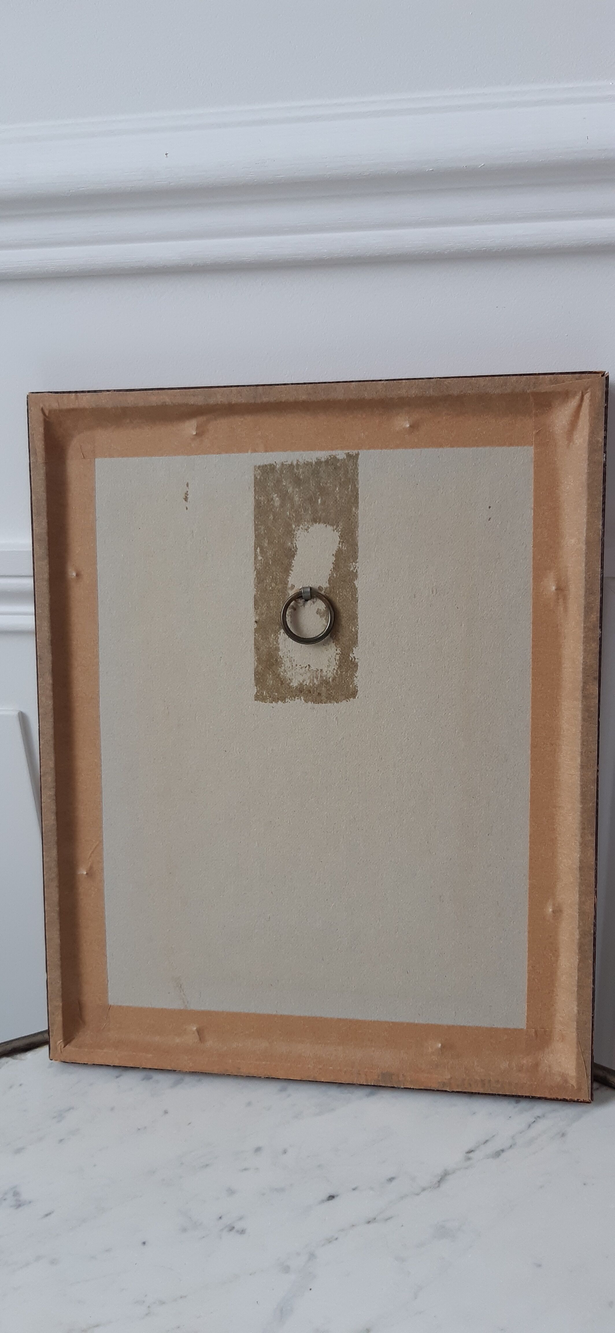 Mirror to install in carved wood bamboo way 50s