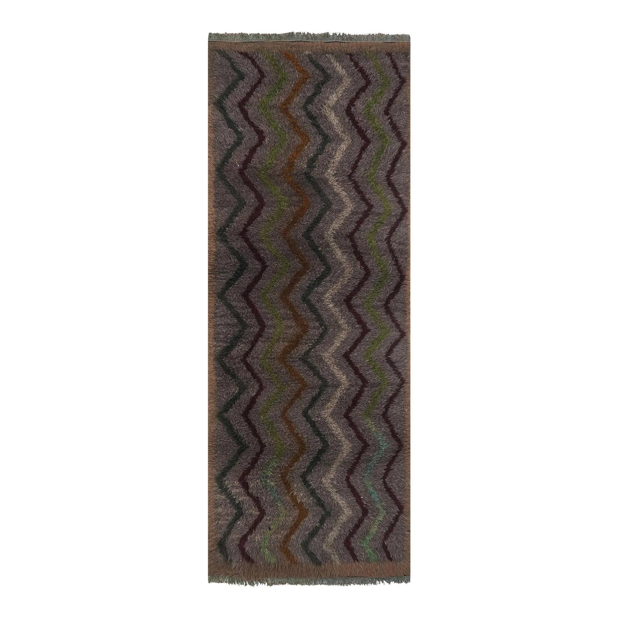 Vintage Turkish hallway rug 87x214 cm