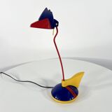 Lampe de bureau toucan bleu et rouge de brilliant leuchten Germany, 1980