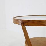 1960s Karel Kozelka & Antonin Kropacek Oak & Glass Coffee Table for Interier Prah