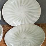 Neuf assiettes faïence de Salins-les-Bains vintages