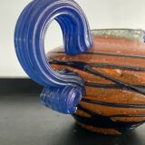 Vintage glass paste vase with handles