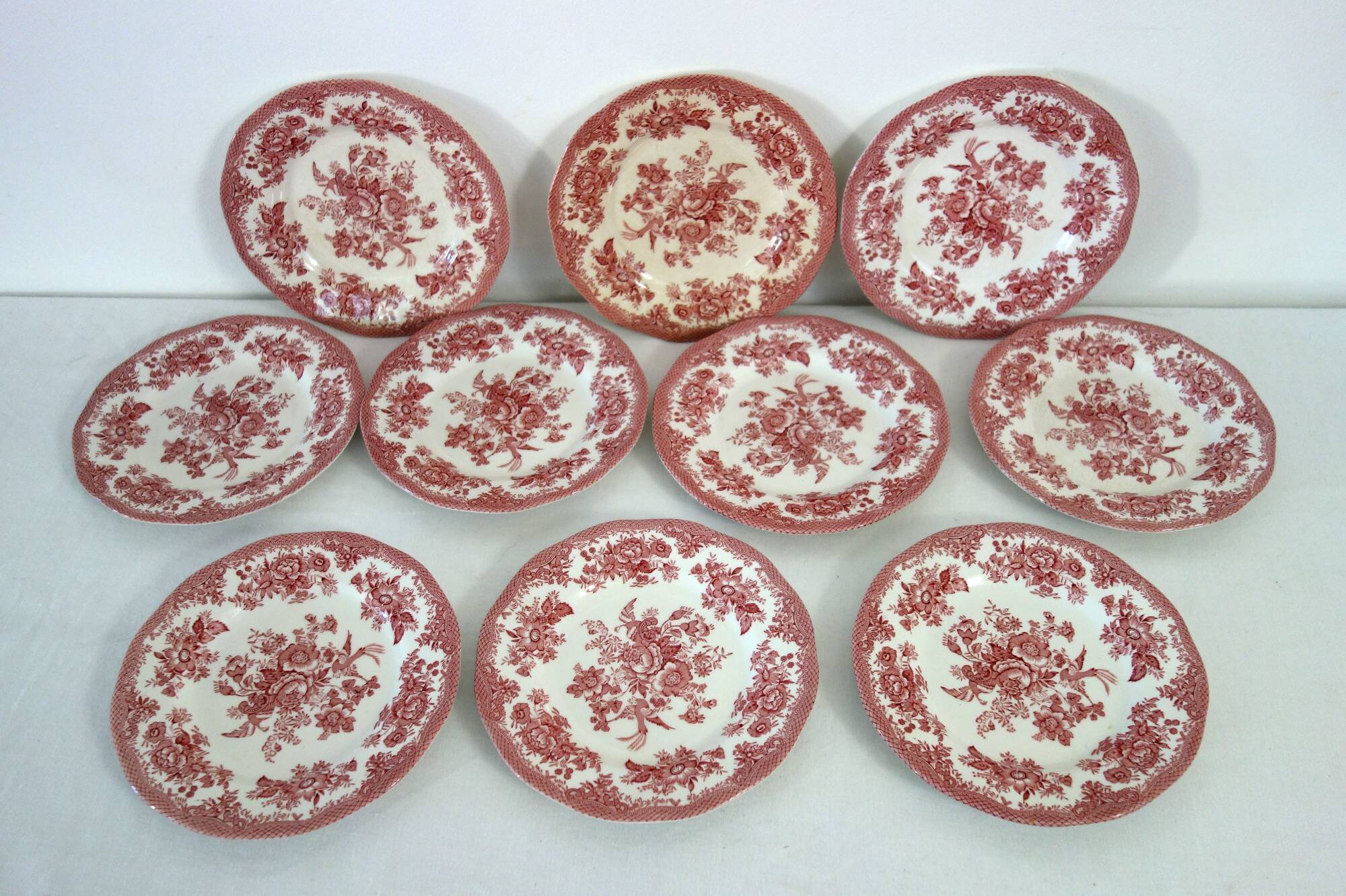 Wedgwood English dessert service iron earth pink floral