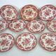 Wedgwood English dessert service iron earth pink floral
